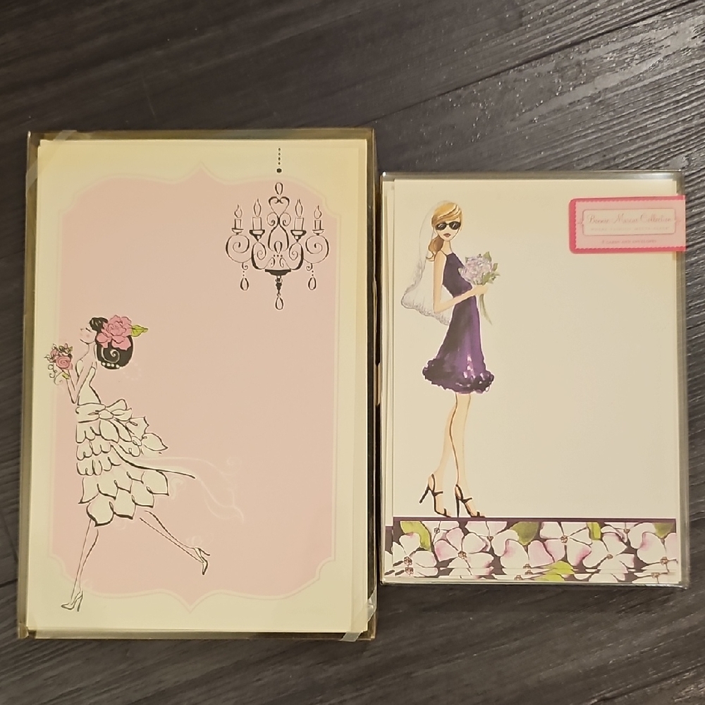 3 Sets Chic Fashion Illustration Notecard Set